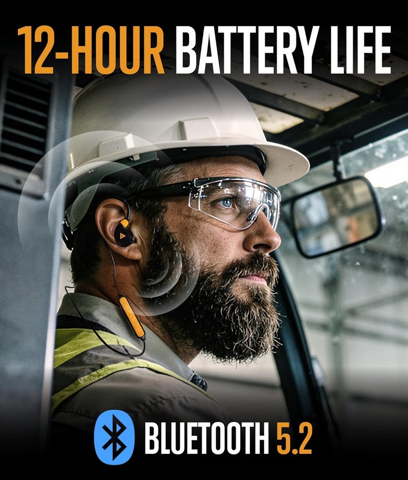 GLORYFIRE Bluetooth Hearing Protection for Construction - OSHA Approved Earbuds with 26 NRR Noise Reduction, 3 Modes, Bluetooth Ear Protection with12H Battery Life, Clear Voice Pickup - Image 4